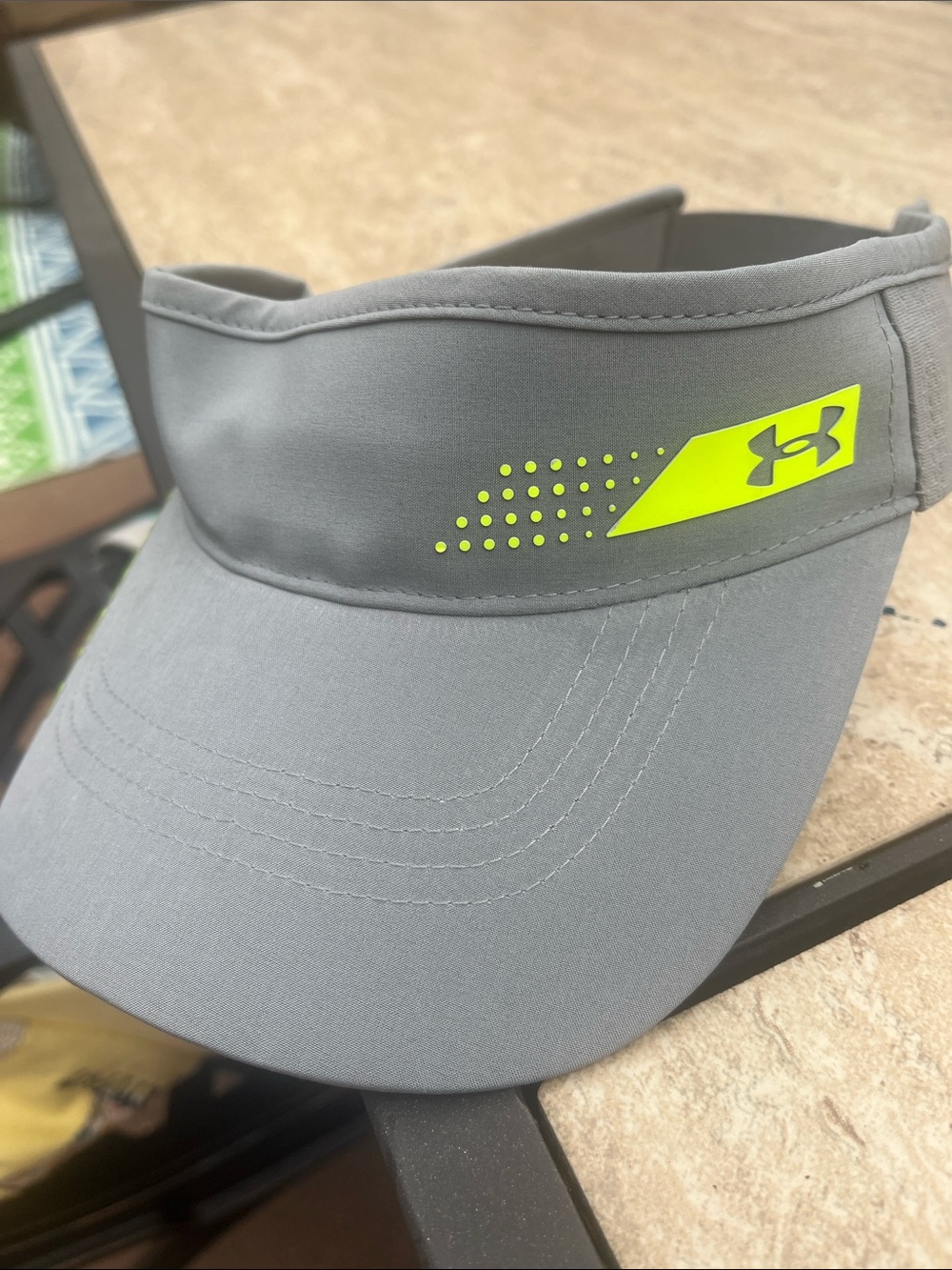 Under Armour Light Gray Visor with Neon Yellow Logo